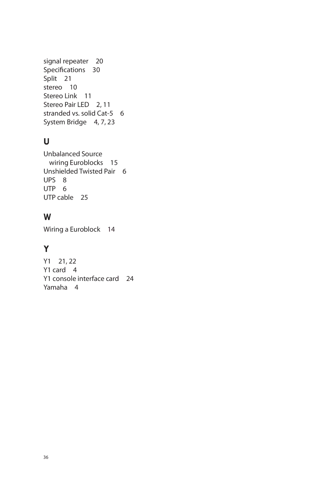 Aviom AV-P2 manual Specifications Split  